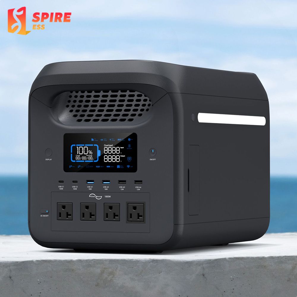 1800W 1229WH Portable Power Station Fast Charging Energy Storage Solar Generater UPS LiFePO4 Battery