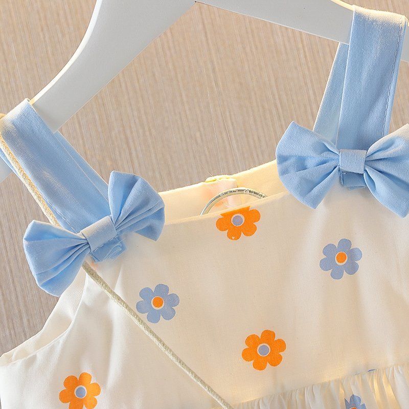 Young Children's Baby Girls Clothing Princess Bow Tie Halter Dress Children Vest Skirt Girls Dress