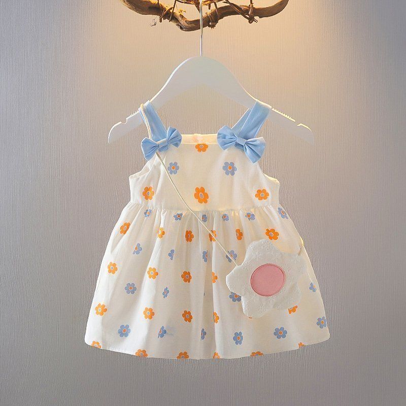 Young Children's Baby Girls Clothing Princess Bow Tie Halter Dress Children Vest Skirt Girls Dress