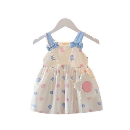 Young Children's Baby Girls Clothing Princess Bow Tie Halter Dress Children Vest Skirt Girls Dress