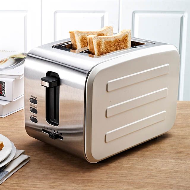 Smart Home Appliances 2 Slice Stainless Steel Sandwich Bread Ovens Toaster Wide Slot