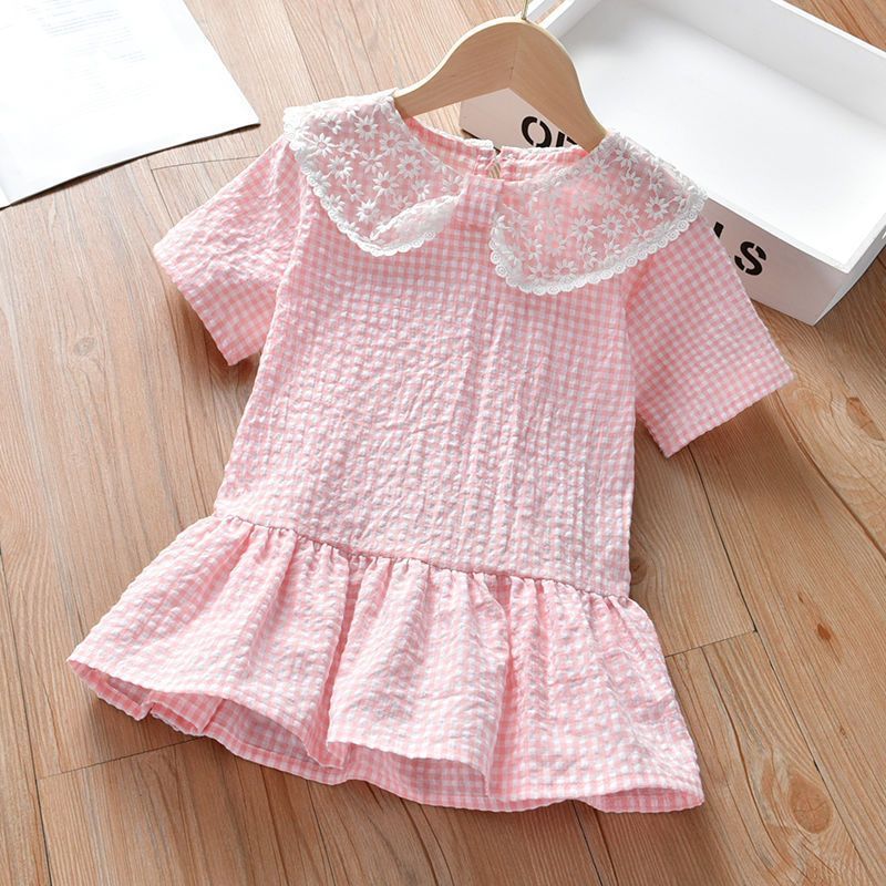 Girls Short-Sleeved Dress Baby Girl Floral Princess Dress Girl Dresses Kids Clothing