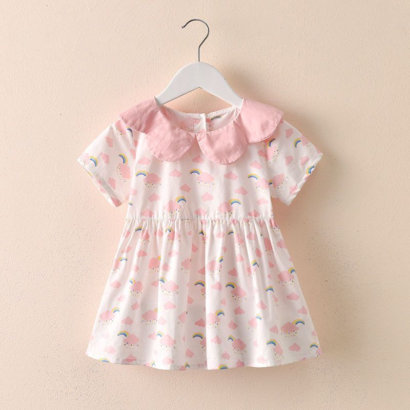 Girls Short-Sleeved Dress Baby Girl Floral Princess Dress Girl Dresses Kids Clothing