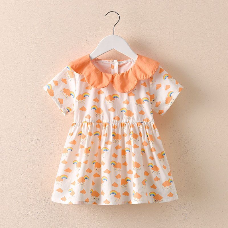 Girls Short-Sleeved Dress Baby Girl Floral Princess Dress Girl Dresses Kids Clothing