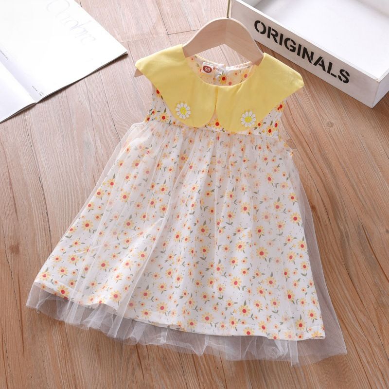 Girls Short-Sleeved Dress Baby Girl Floral Princess Dress Girl Dresses Kids Clothing