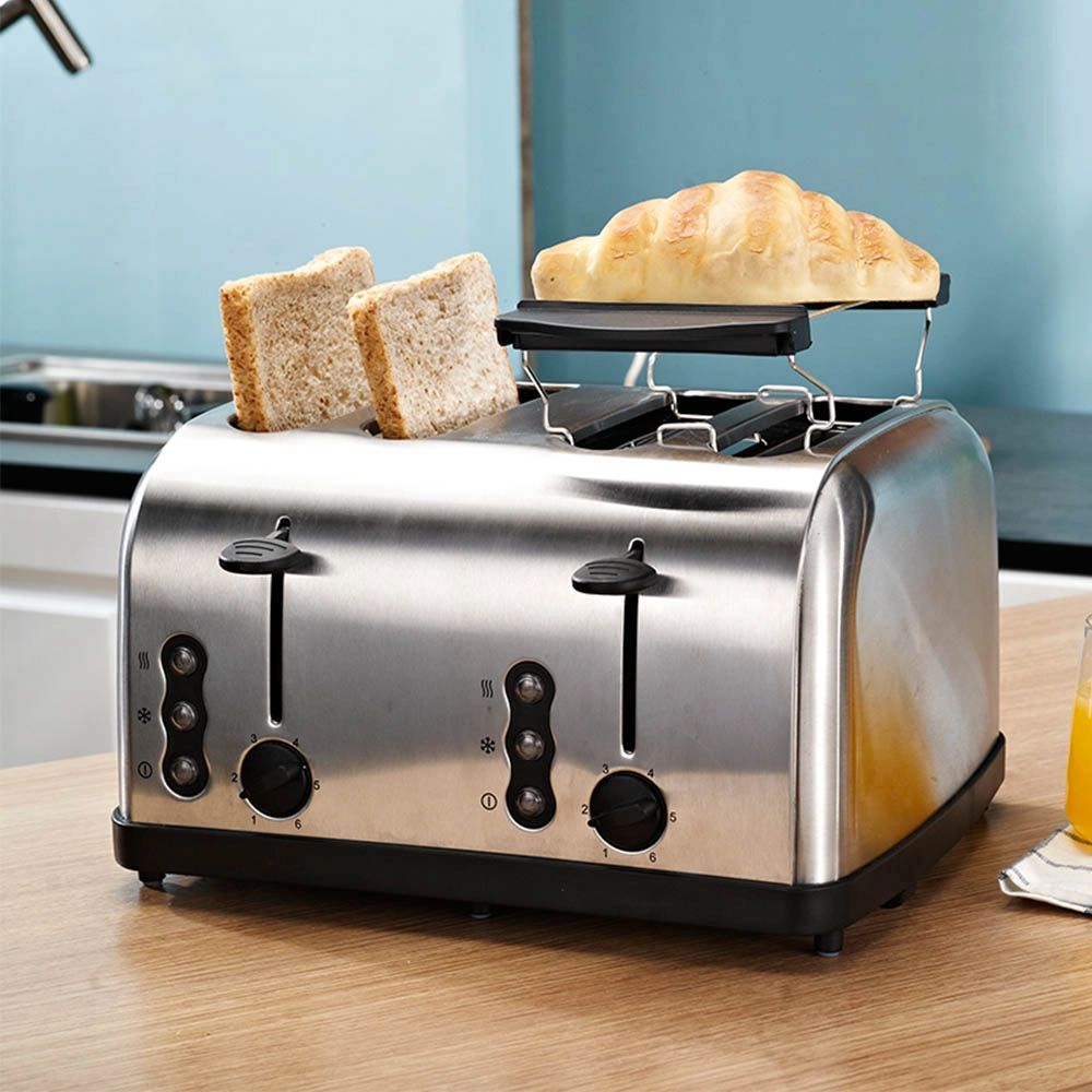 Kitchen Home Stainless Steel Extra Wide Slot Breakfast Bread Oven Toaster