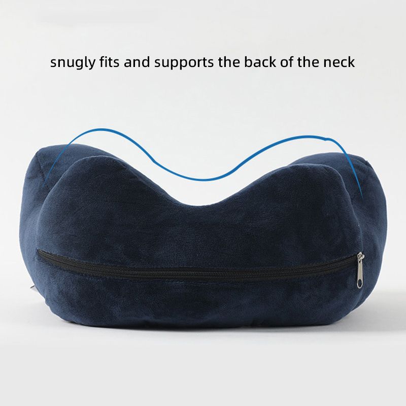 Custom Color Light Blocking Foldable Portable Four-Hump Travel Neck Pillow with Hood for Nap