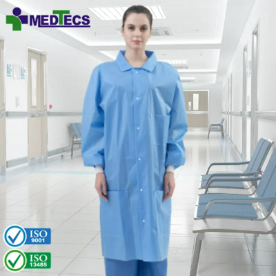 ISO 13485 High Quality Hospital Work Disposable Lab Coat