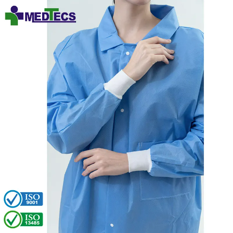 ISO 13485 High Quality Hospital Work Disposable Lab Coat