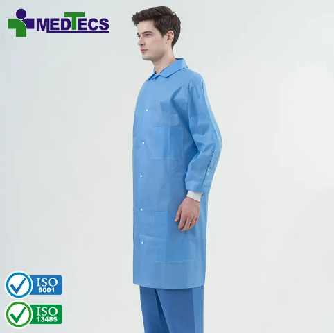 ISO 13485 High Quality Hospital Work Disposable Lab Coat