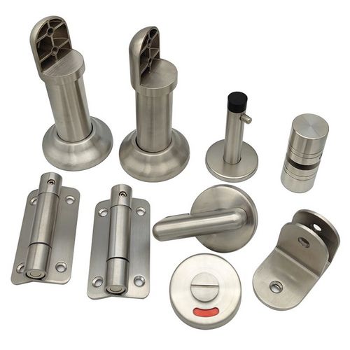 304 stainless steel toilet partition fittings set for HPL toilet cubicles