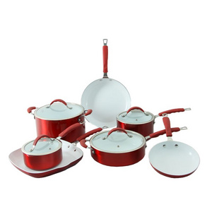 Saucepot Casserole Wok Pan Ceramic Non Stick Casserole Red Frypan Set