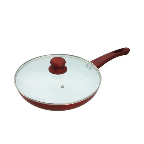 Nonstick Coating Deep Aluminum Cookware with Glasslid Fry Wok