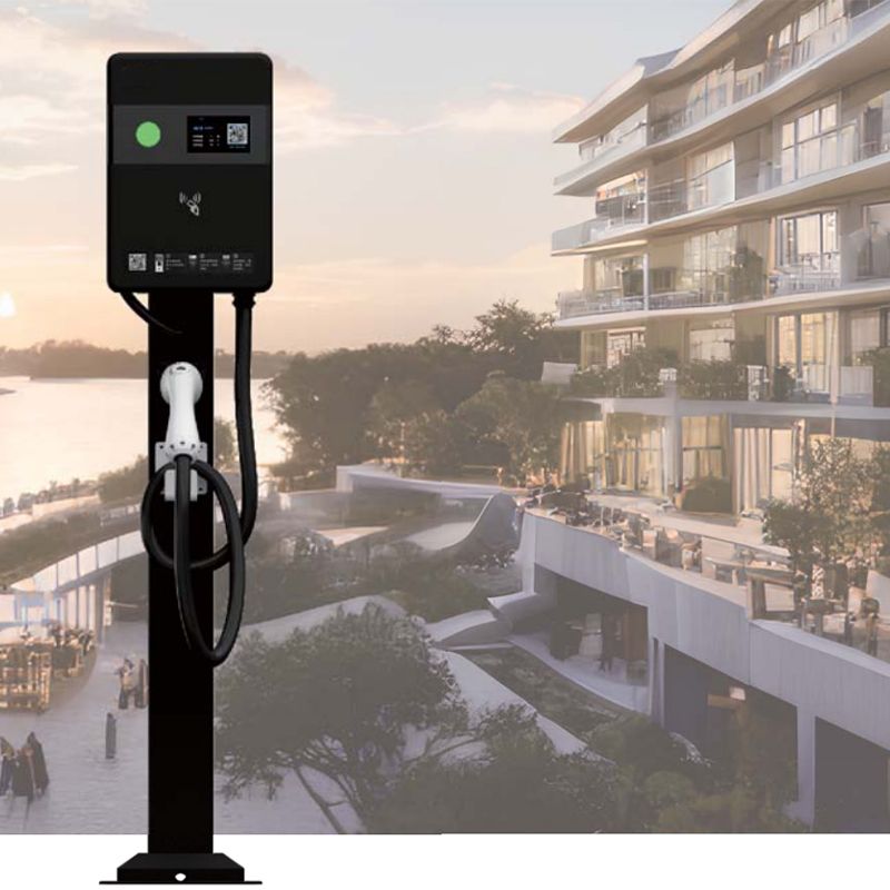 OEM ODM Electric Car EV Charger Type 2 AC Wall Box Home EV Charging Station With 4.3 Inch LCD Display