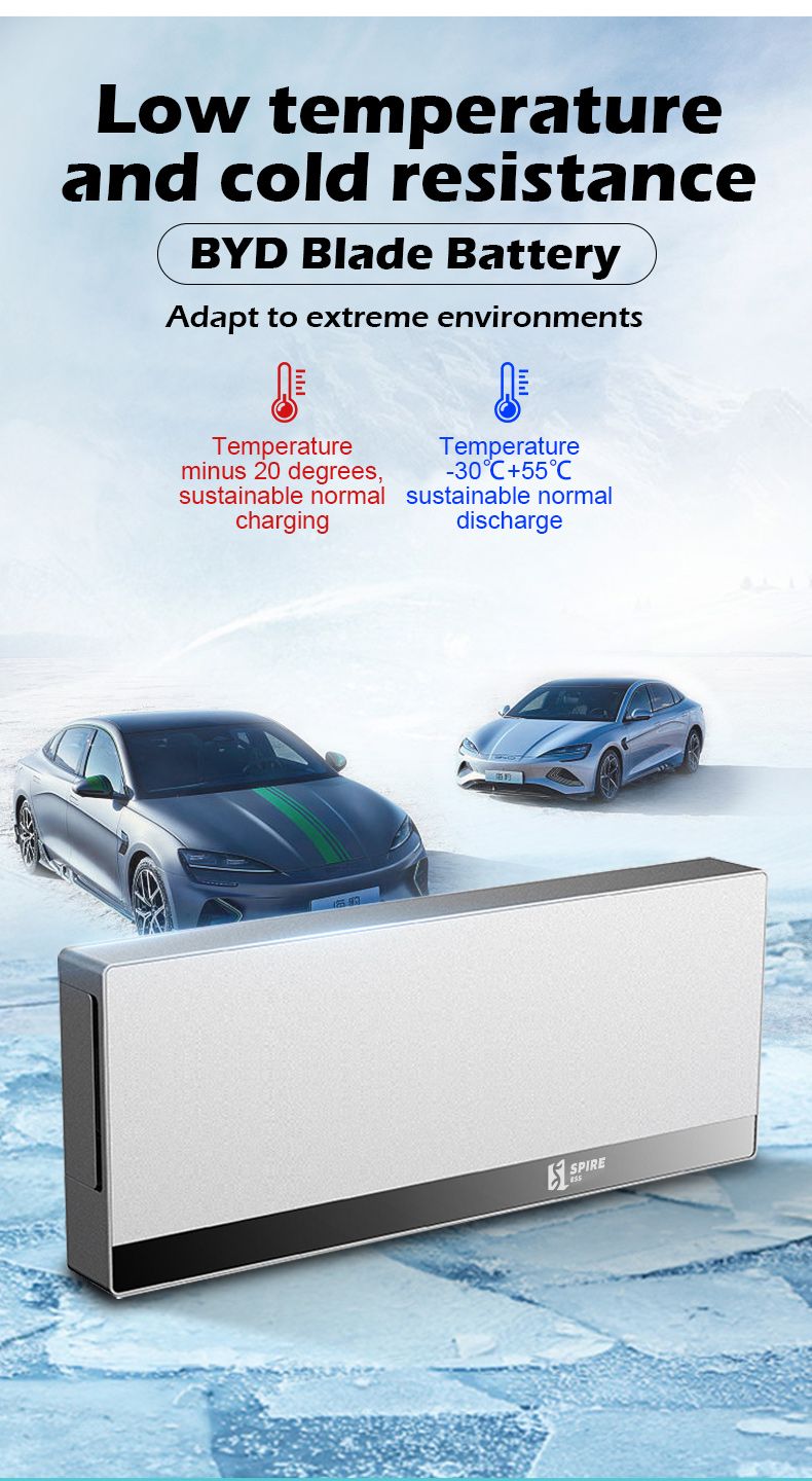 6.656kwh Low Temperature and Cold Resistance Wall-mounted Byd Blade Cell Lithium Iron Phosphate LiFePO4 Low Voltage Battery