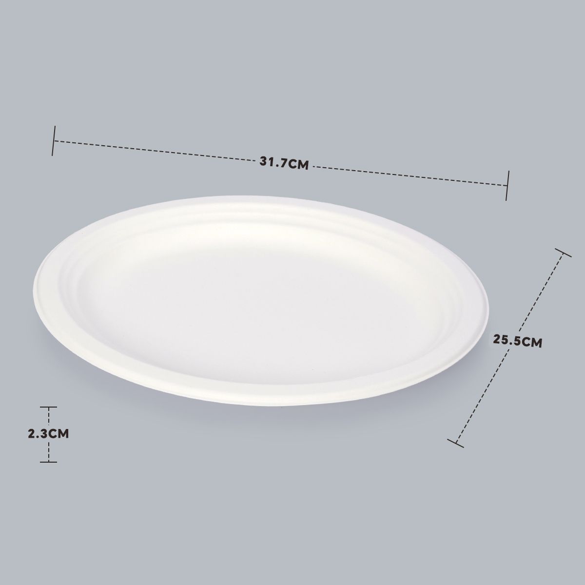 Disposable Tableware 12.5-inch Oval Plate Sustainable Food Packaging Compostable Food Trays Eco-Friendly