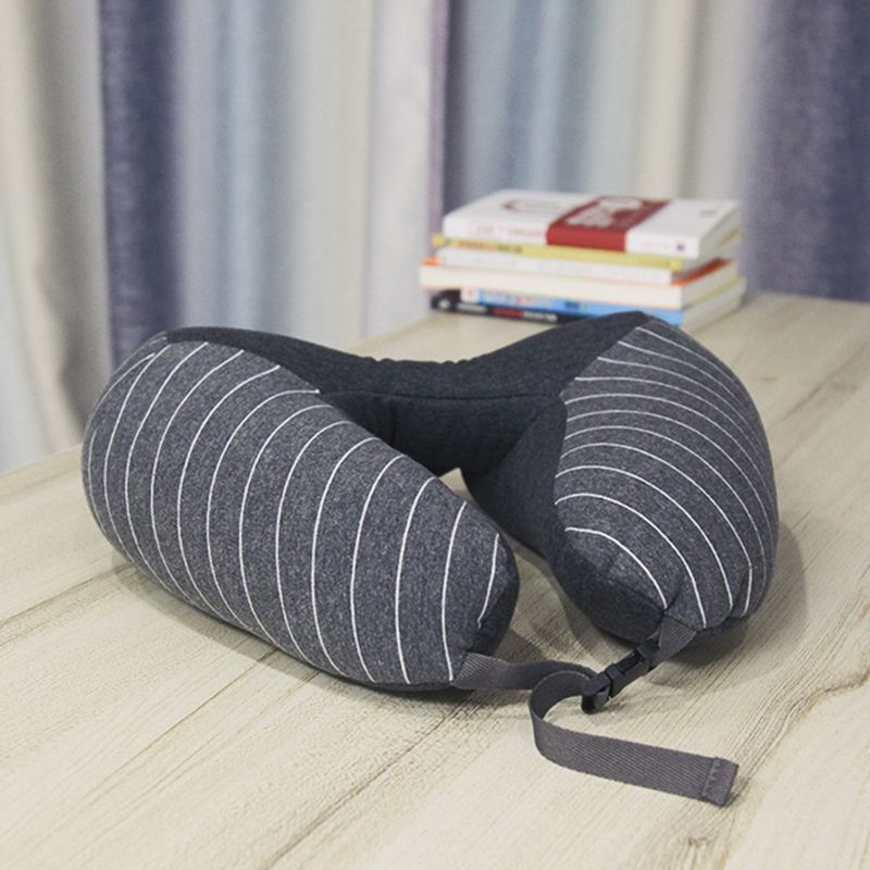 Fully Wrapped Cotton U-Shaped Eye Mask Neck Pillow With Foam Microbeads