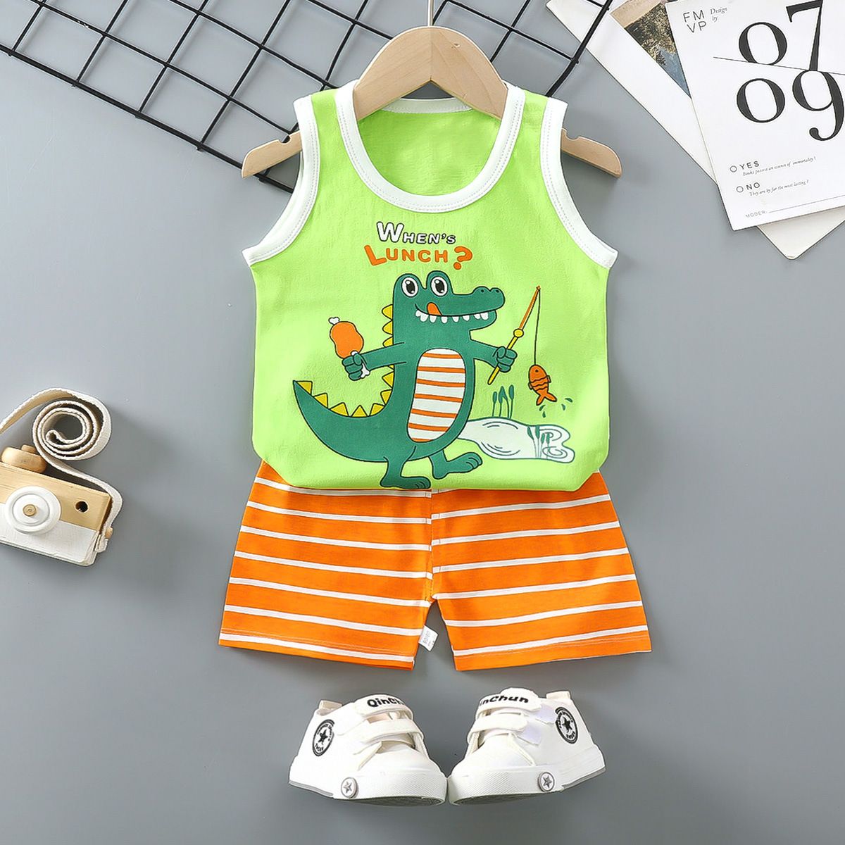 Baby Kids Boys Girls Clothing Sets Cute Print Vest Tops Shorts Pants Home Wear 100% Cotton Children Boy Girl Pajamas Clothes S