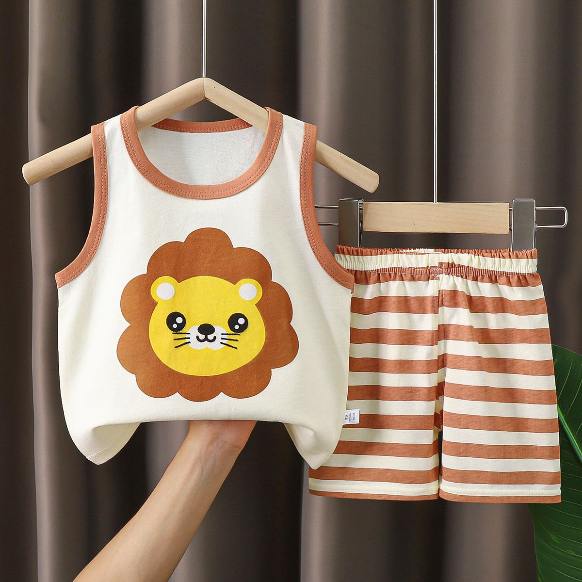 Baby Kids Boy Girl Vest T Shirt Pants Cartoon Clothes Summer Cartoon Suit 2 PCS Set Boy Singlet Set