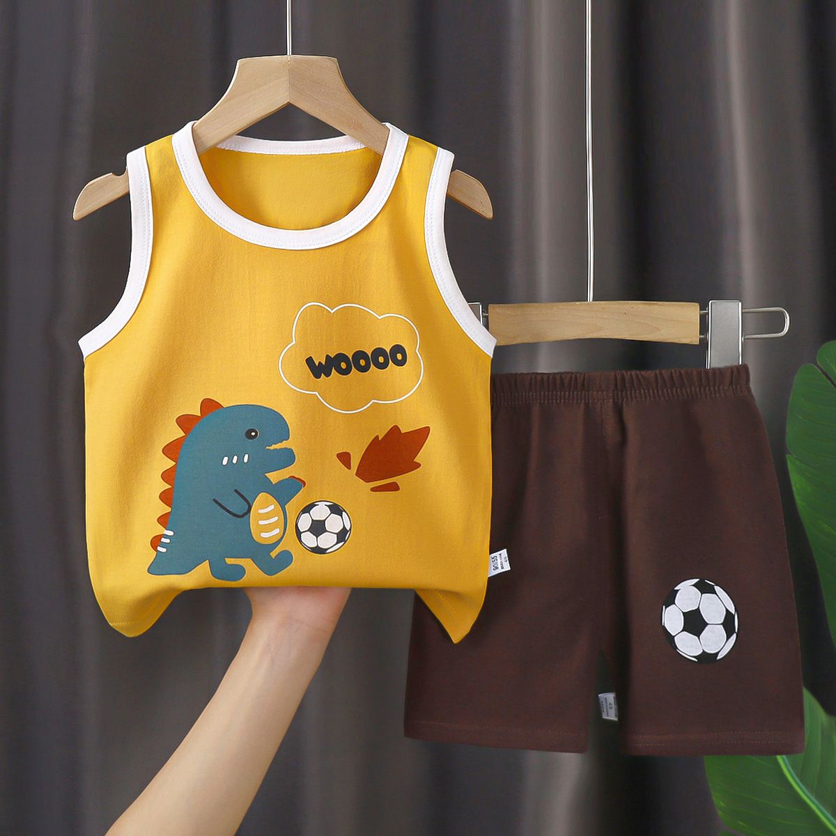 Baby Kids Boy Girl Vest T Shirt Pants Cartoon Clothes Summer Cartoon Suit 2 PCS Set Boy Singlet Set