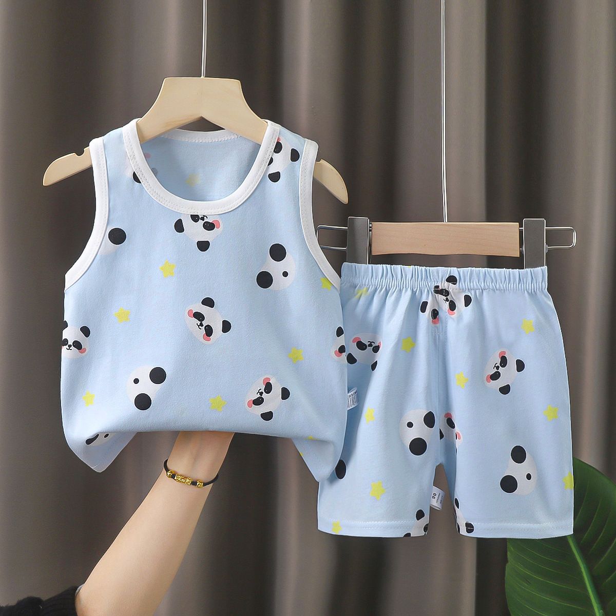 Toddler Baby Boys Girls Tracksuits Cool Vest Clothing Sets Animals Print Sleeveless Tops Boys Clothes