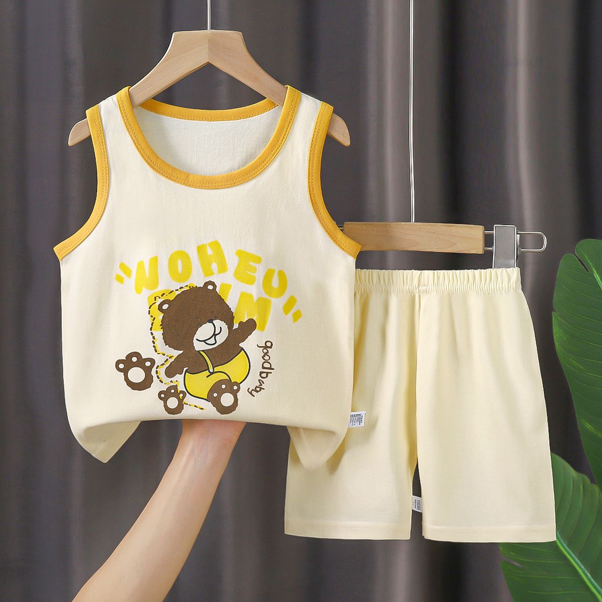 Toddler Baby Boys Girls Tracksuits Cool Vest Clothing Sets Animals Print Sleeveless Tops Boys Clothes