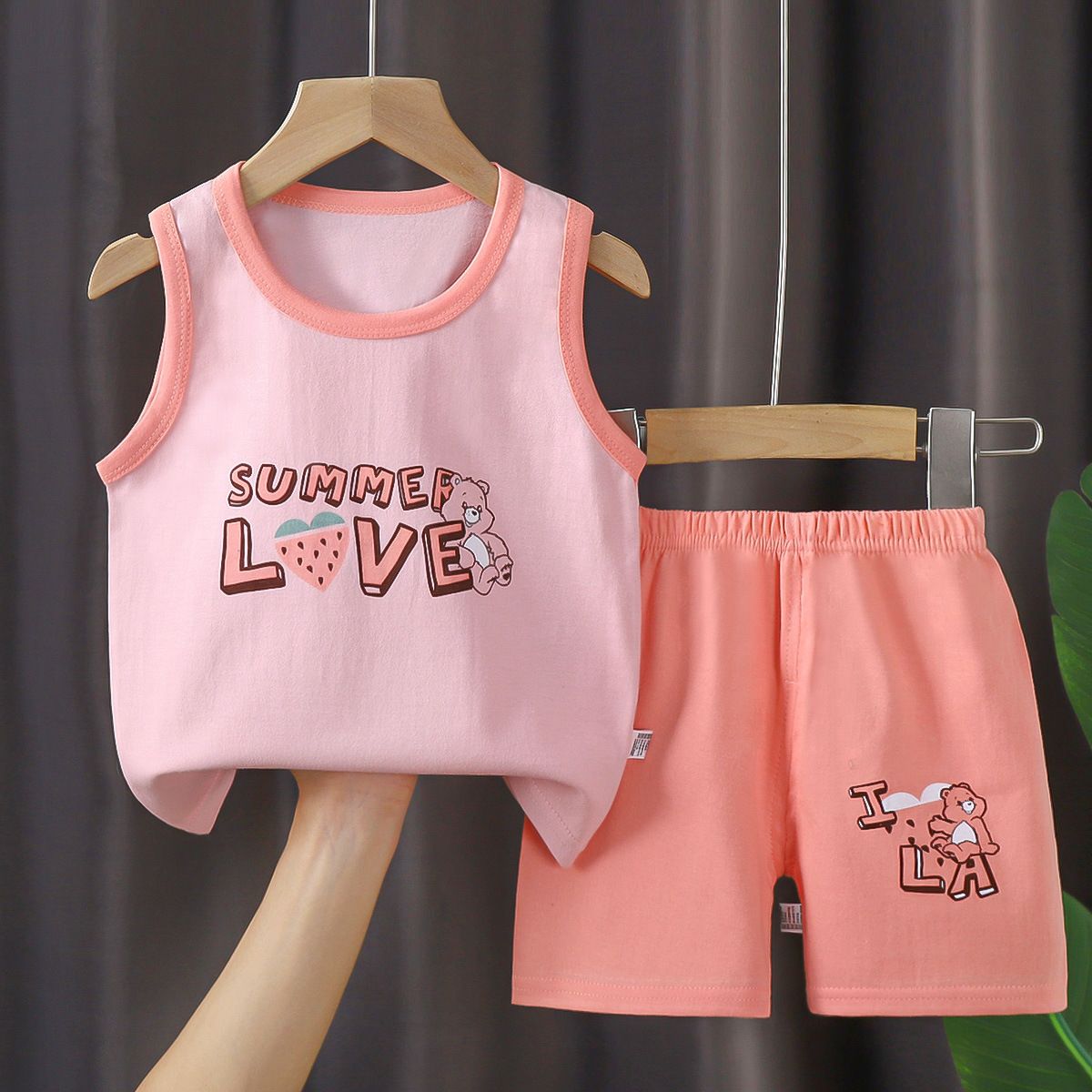 Toddler Baby Boys Girls Tracksuits Cool Vest Clothing Sets Animals Print Sleeveless Tops Boys Clothes