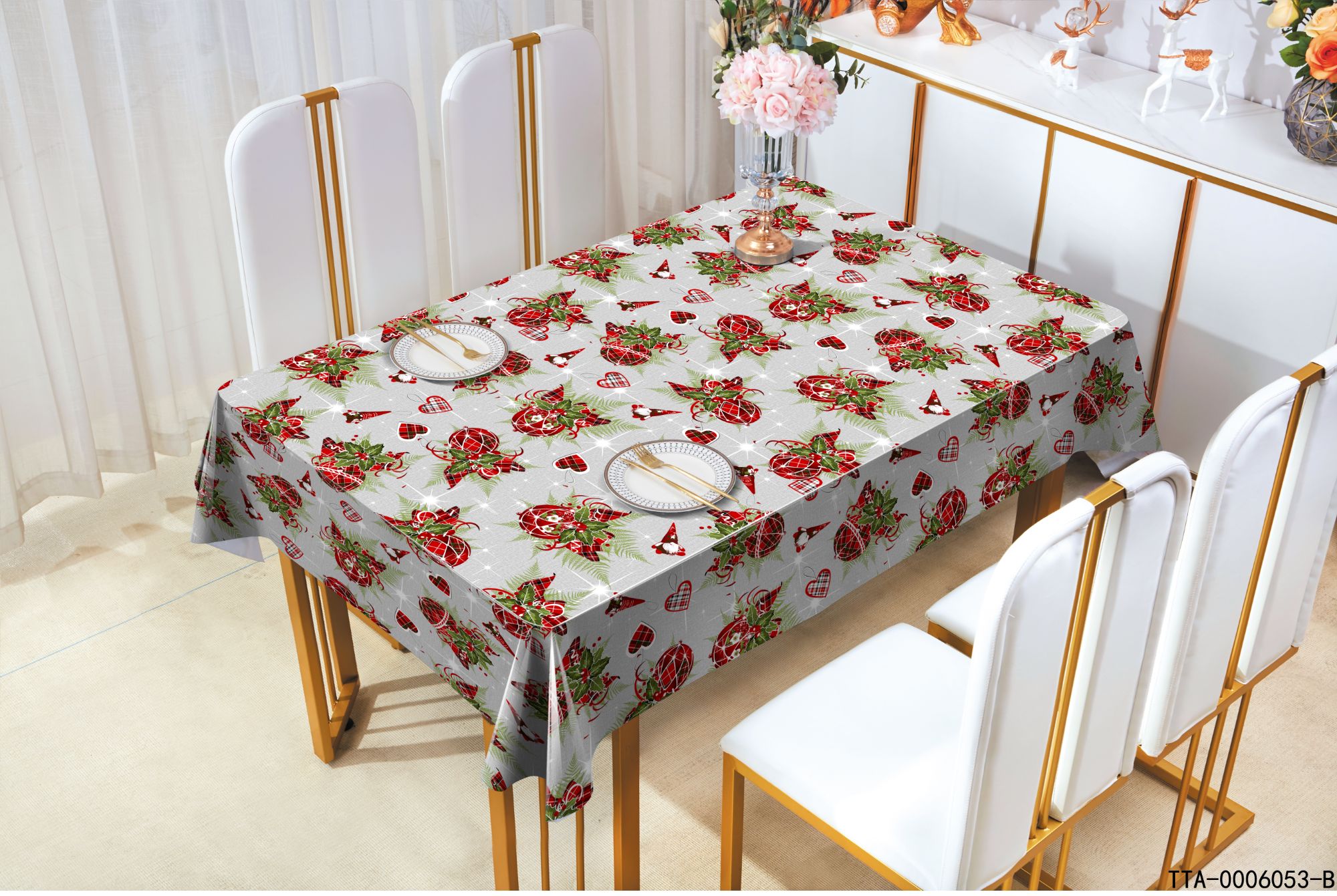 Wholesale pvc vinyl table cover tablecloth christmas table cover