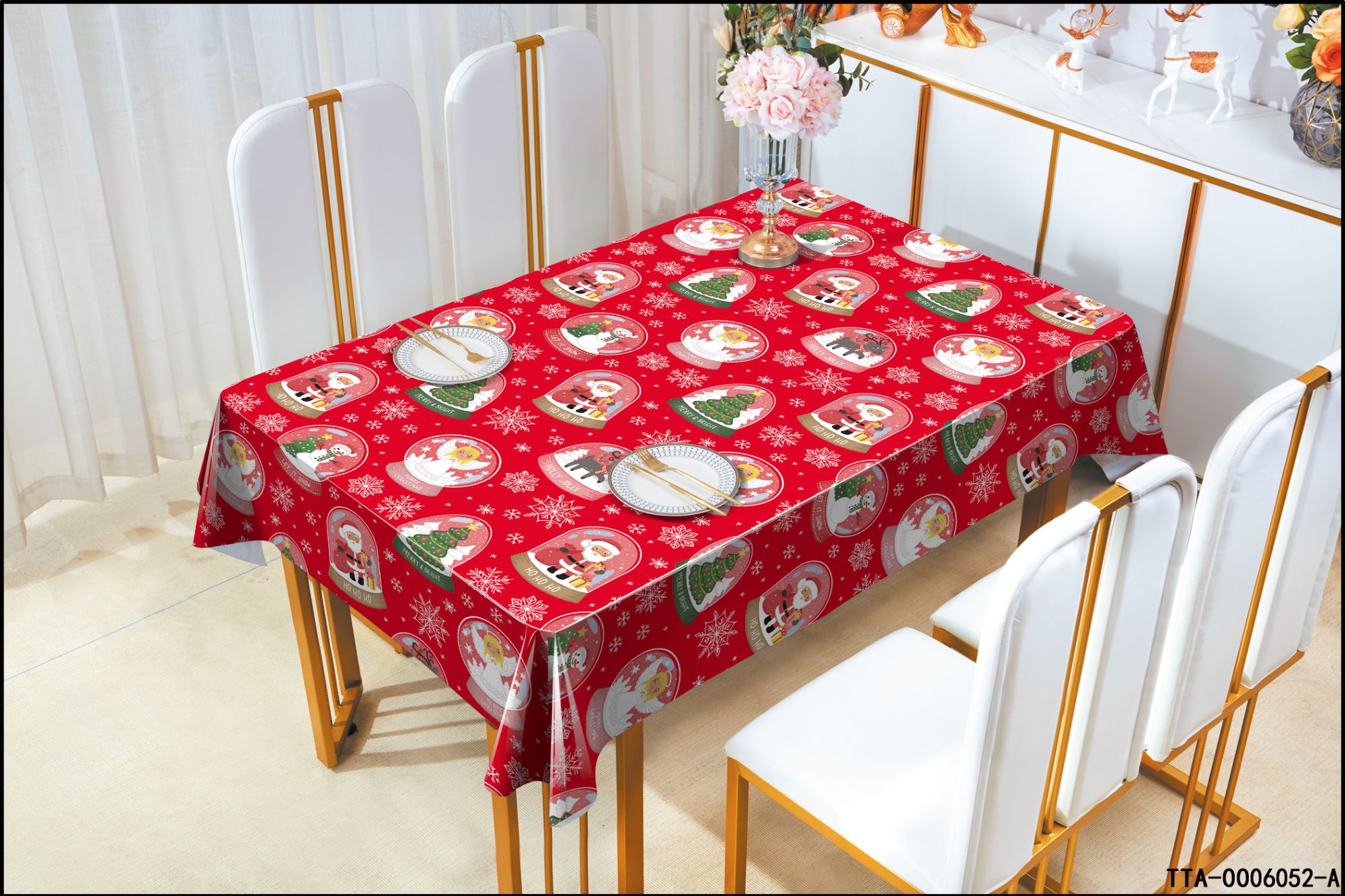 Wholesale pvc vinyl table cover tablecloth christmas table cover