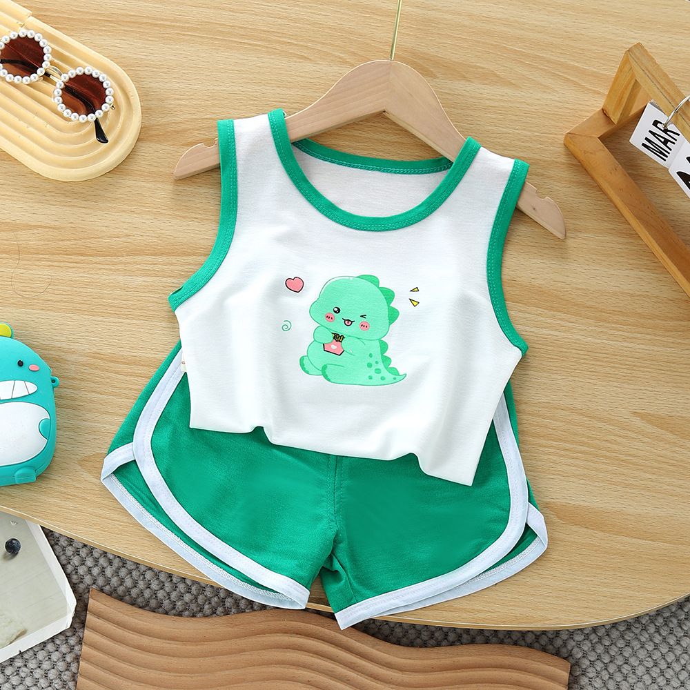 1-8 Years Old 90-140cm Children's Vest Summer Suit Boys and Girls Mesh Basketball Suit Children's Sleeveless Top Shorts Ball Sui