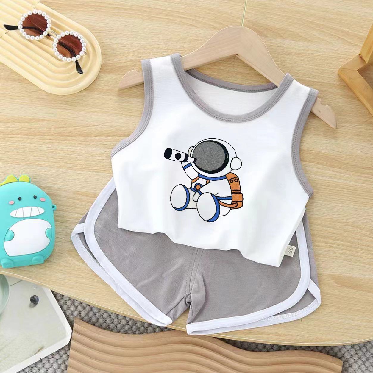 1-8 Years Old 90-140cm Children's Vest Summer Suit Boys and Girls Mesh Basketball Suit Children's Sleeveless Top Shorts Ball Sui