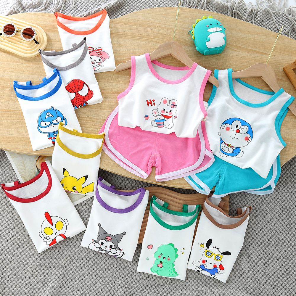 1-8 Years Old 90-140cm Children's Vest Summer Suit Boys and Girls Mesh Basketball Suit Children's Sleeveless Top Shorts Ball Sui