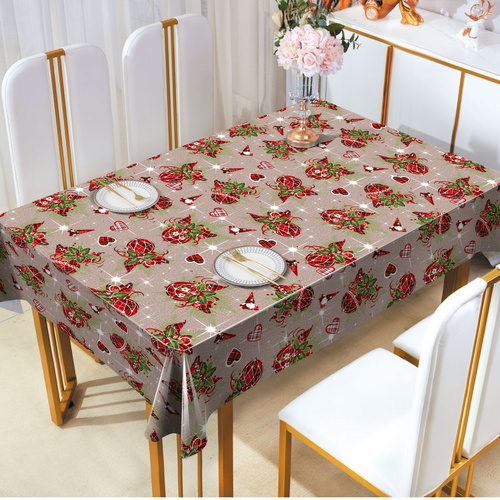 Luxury vinyl dining waterproof polyester pvc table cloth