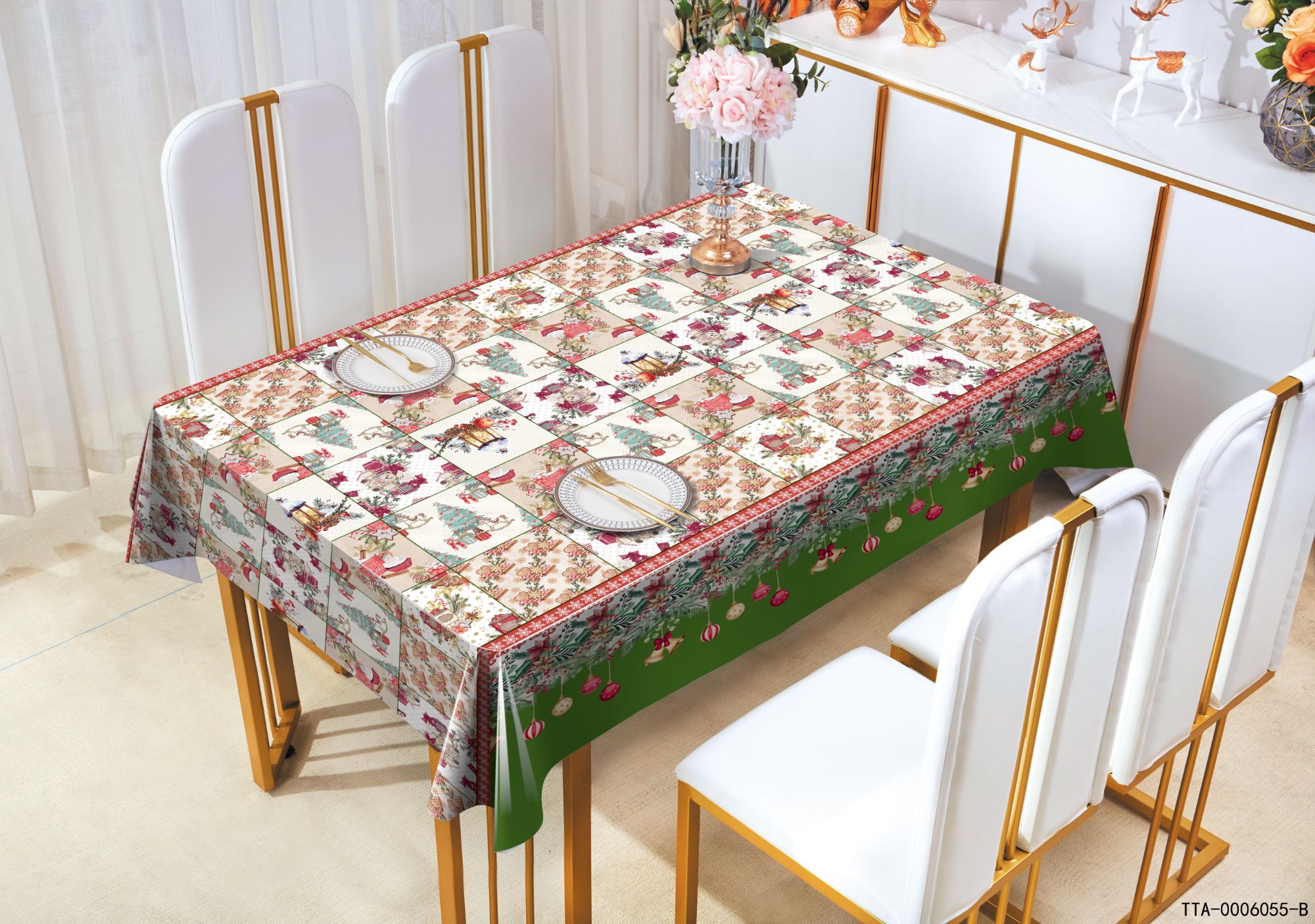 PVC Waterproof Tablecloth for Home Use nonwoven table cloth