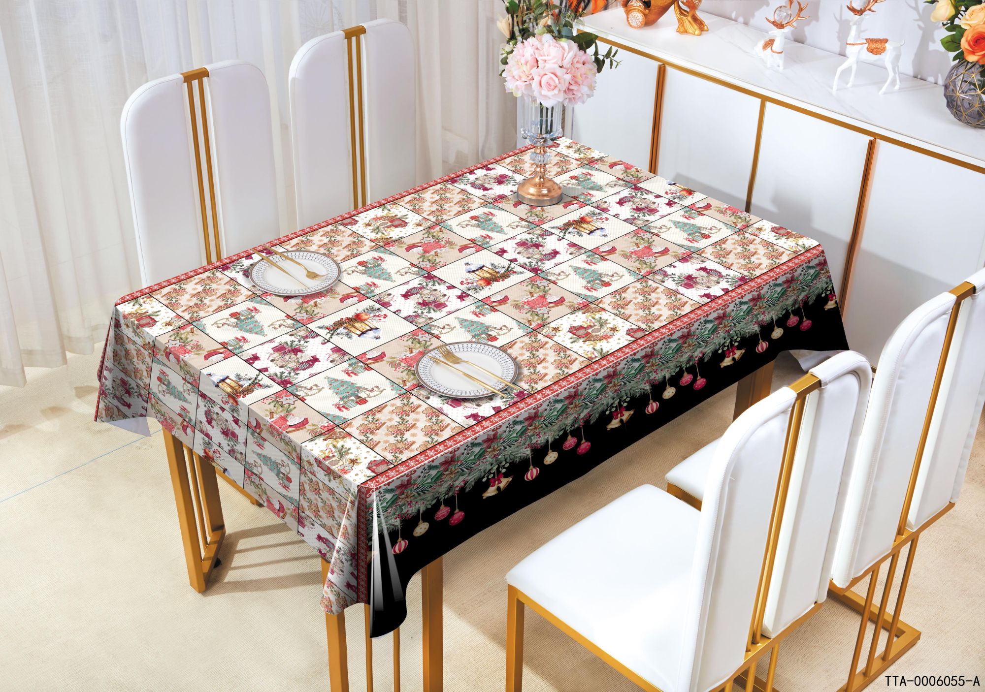 PVC Waterproof Tablecloth for Home Use nonwoven table cloth