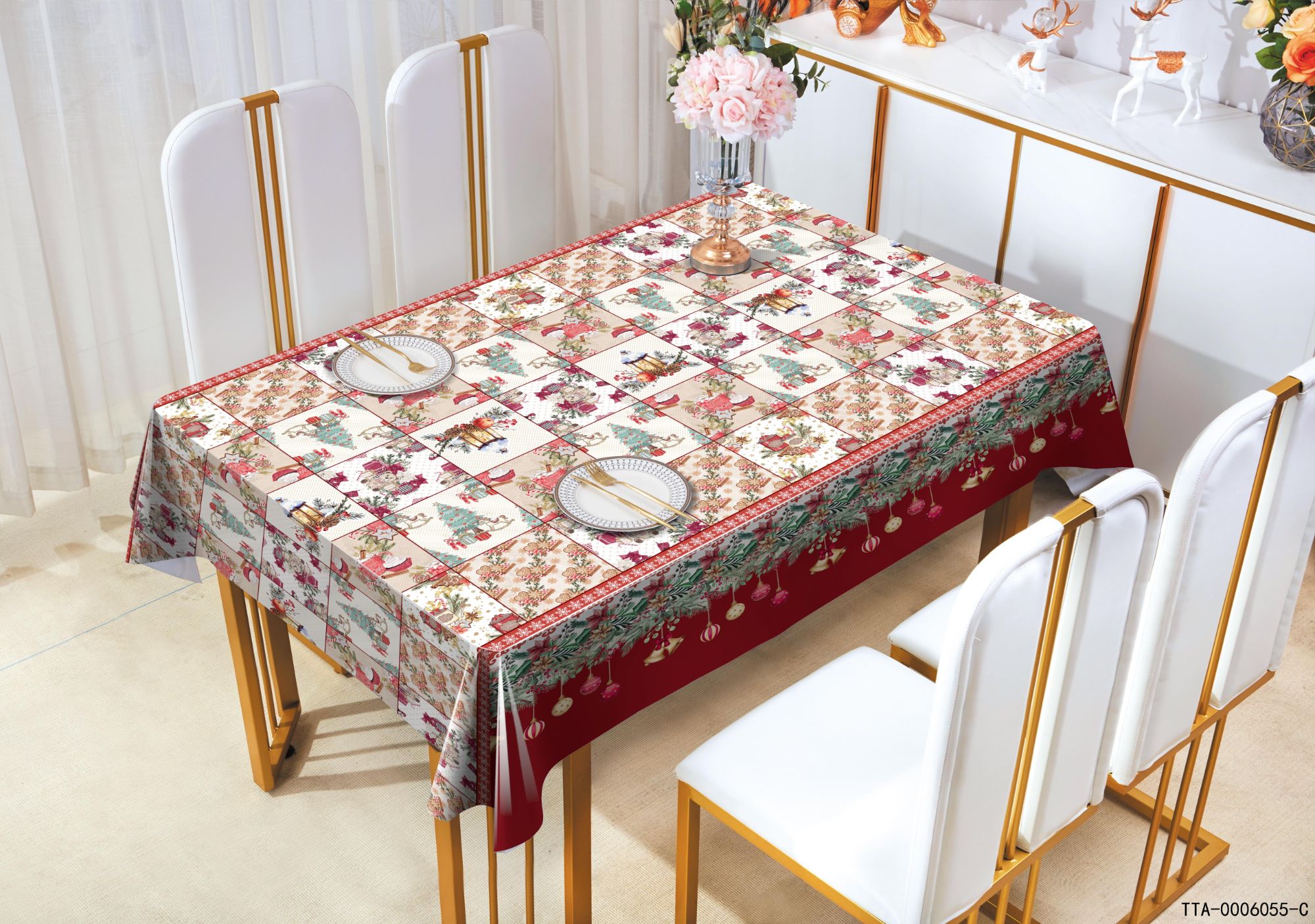 PVC Waterproof Tablecloth for Home Use nonwoven table cloth