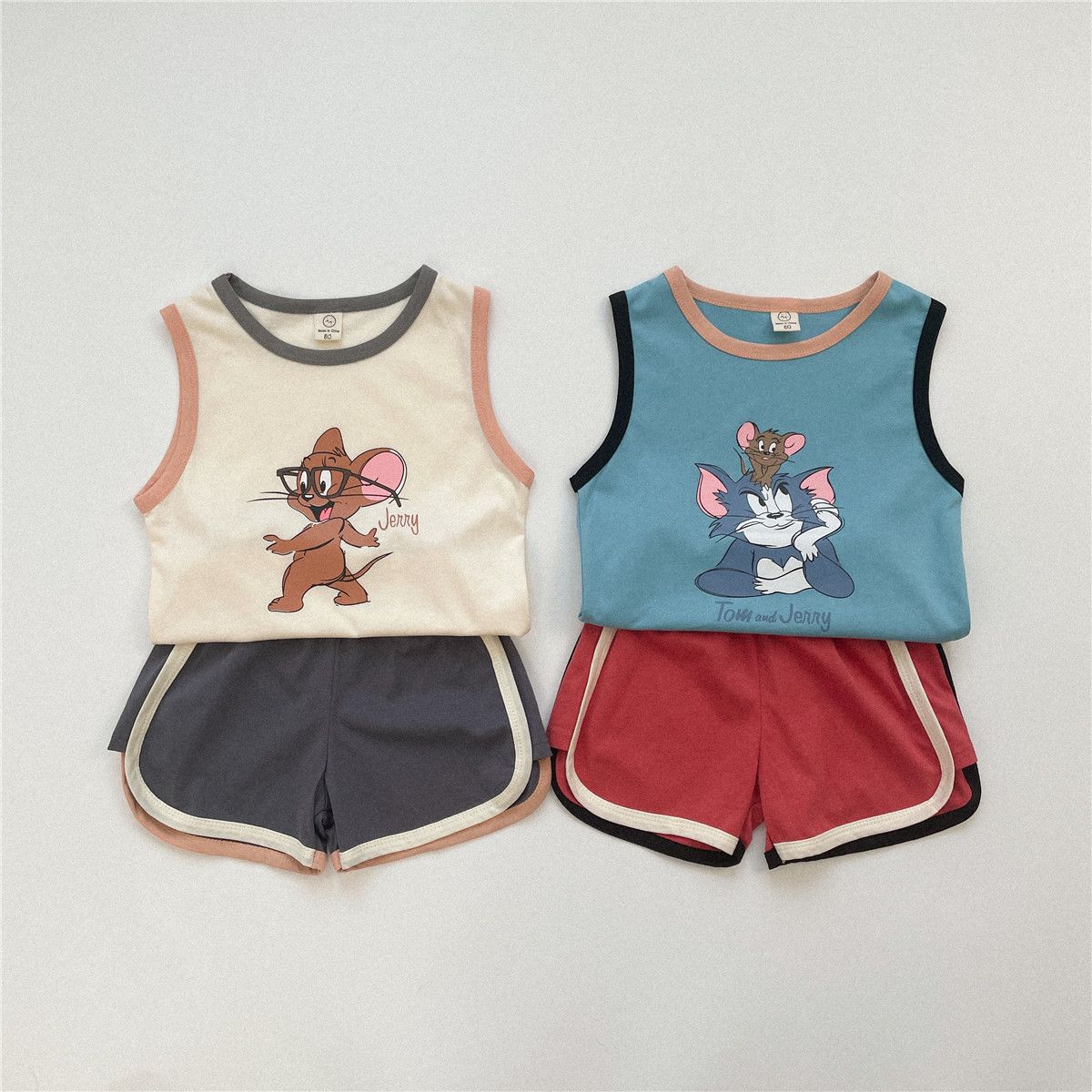 Summer Children Outing Clothes Baby Boy Girl Printed Cartoon Vest Cartoon Shorts 2Pcs/sets Infant Kids Fashion Toddler Tracksuit