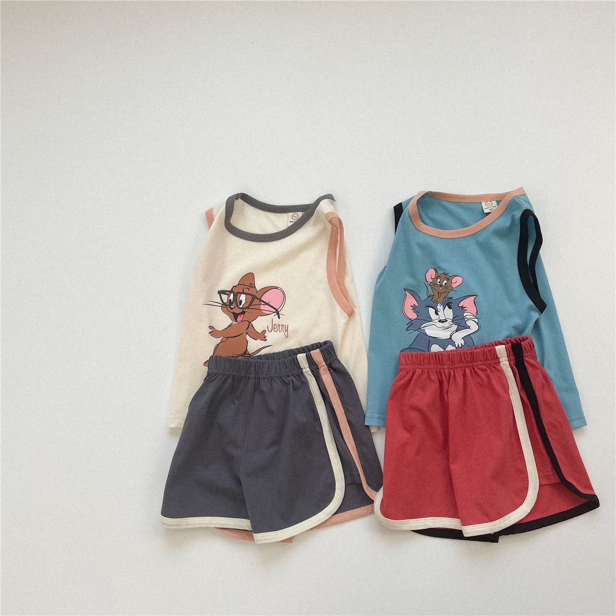 Summer Children Outing Clothes Baby Boy Girl Printed Cartoon Vest Cartoon Shorts 2Pcs/sets Infant Kids Fashion Toddler Tracksuit