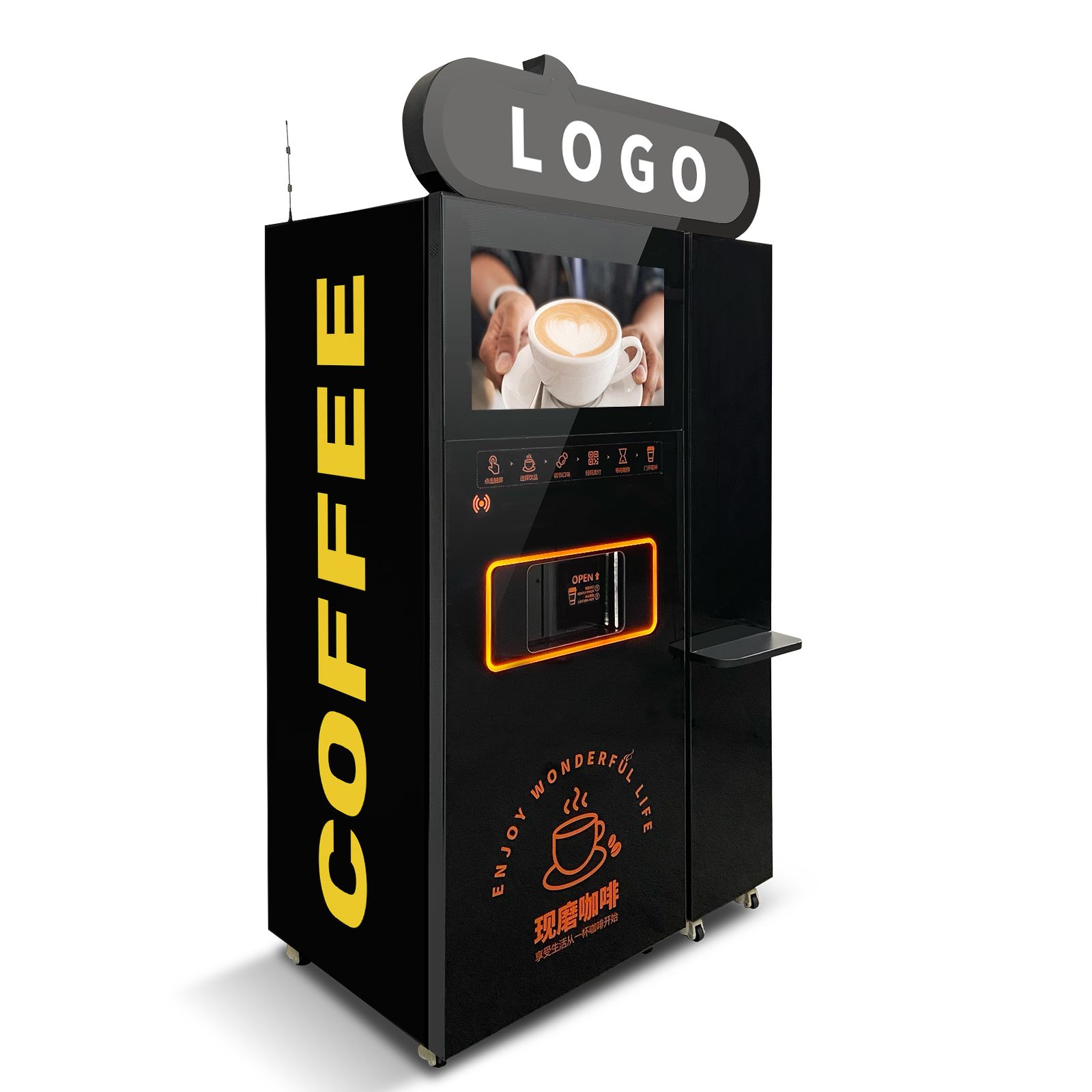 commercial coffee vending machine with multiple choices