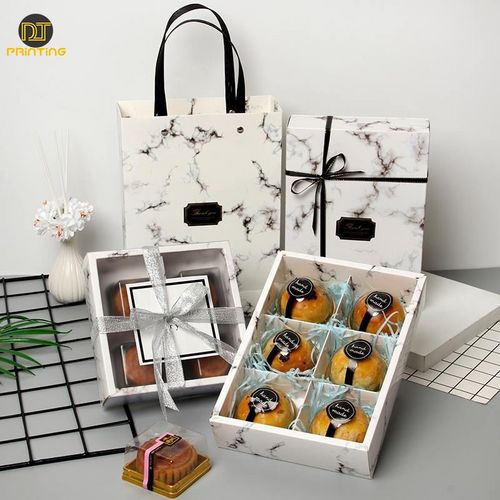 Newly Chocolate Brownie Cake Paper Boxes Packing macaron puffs Basque dessert baking packaging box