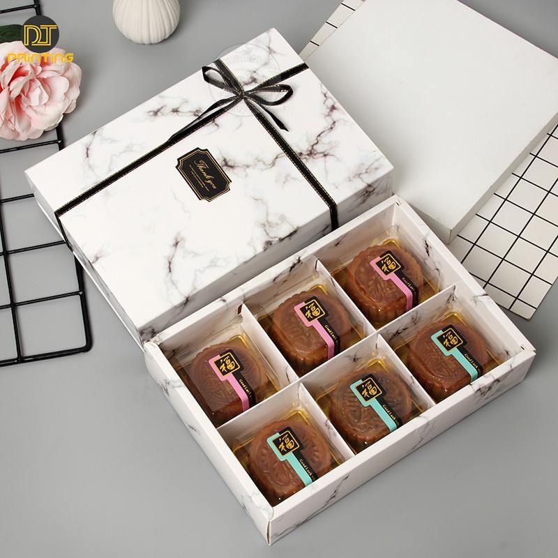 Newly Chocolate Brownie Cake Paper Boxes Packing macaron puffs Basque dessert baking packaging box