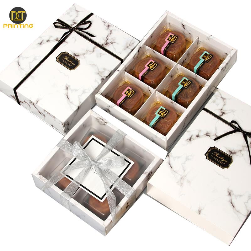 Newly Chocolate Brownie Cake Paper Boxes Packing macaron puffs Basque dessert baking packaging box