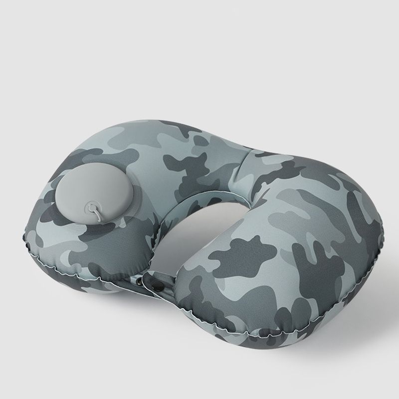 Cool Feeling Press Inflatable Camouflage U-Shaped Pillow Travel Portable Storable