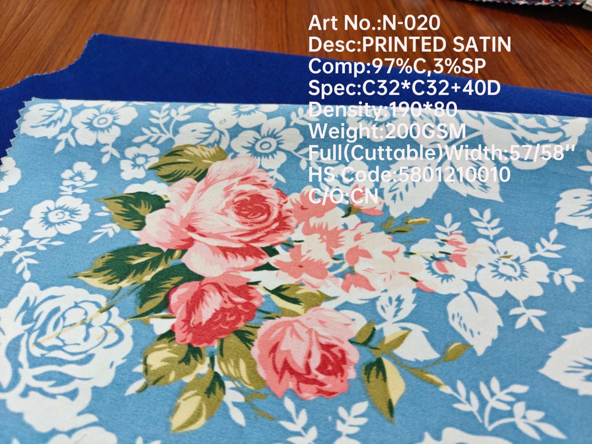 satin fabric plain printed soft thin touch customization