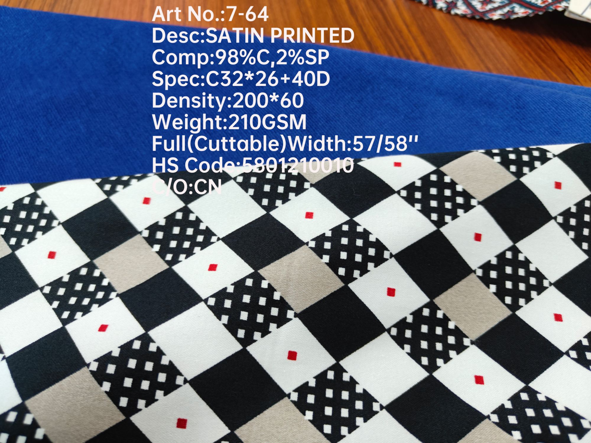 satin fabric plain printed soft thin touch customization