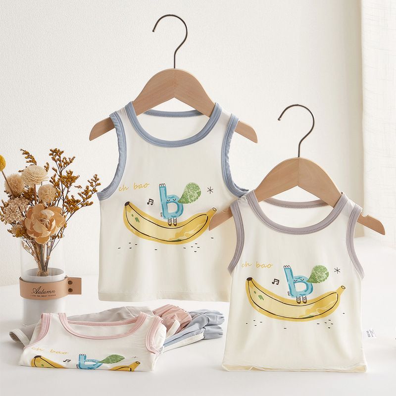 Direct Sales 2024 Summer Baby Child Boys' Girl Kid's Clothing Vest Sleeveless Pure Cotton White T-shirt Bottoming Shirt