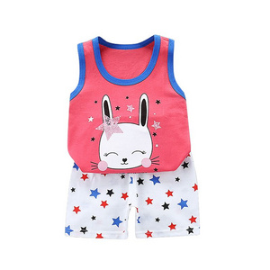 New Fashion Children Boys Girls Clothes Summer Baby O-Neck Vest Shorts 2Pcs/Set Infant Kids Cartoon Toddler Tracksuits 0-6 Years