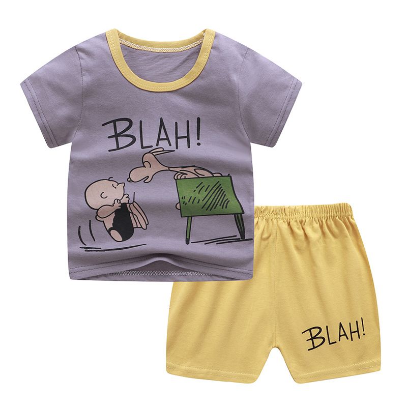 Custom Kids Infant Baby Boys Girls Clothes Summer Cartoon t Shirt+Shorts Outfits & Set