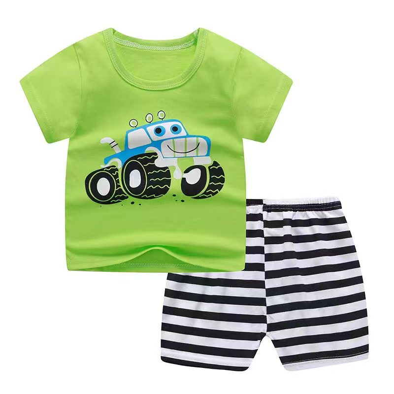 Kids Clothing Suppliers China Toddler Baby Boys Summer Clothes Set Short Sleeve T-shirt Shorts Casual Outfits