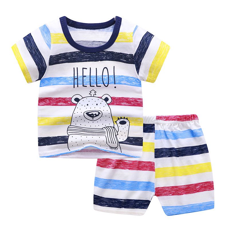 2pcs Toddler Baby Kids Boys Clothes Outfits Sets Infant Boy Summer T-Shirt Short